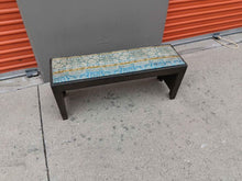 Load image into Gallery viewer, small vintage handmade bench with felt top
