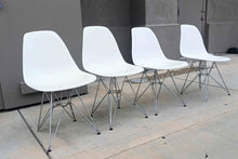 Load image into Gallery viewer, Set of 4 White Eames DSR Dining Chairs with Chromed Steel Eiffel Base, 2010
