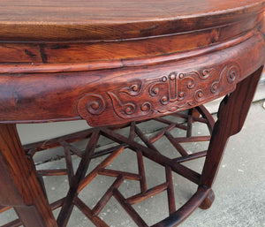 Rustic teak half-moon solid wood table