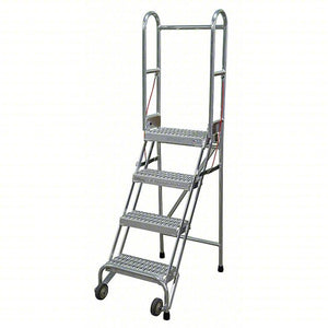 2 Folding Cotterman Rolling safety industrial Ladders 40 in Platform