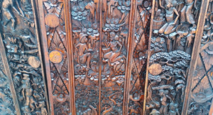 2 Balinese Hand Carved Wood arched door gates