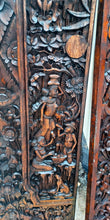 Load image into Gallery viewer, 2 Balinese Hand Carved Wood arched door gates
