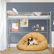 Load image into Gallery viewer, Silver Premium Metal Twin Loft Bunk Bed with ladder Free Delivery
