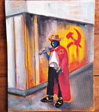 Load image into Gallery viewer, Original Water painting of man representing Russian hammer and Sickle
