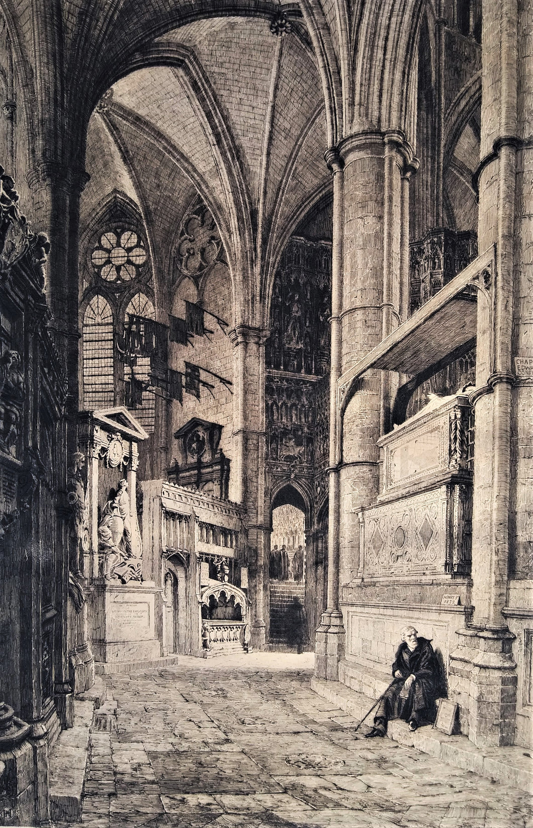 Etching Inside London Cathedral 31 x 22Published 1917, by W.R. Howell & Co, The Gallery, Bedford Row Chambers, W.C. Copyright. Printed by Chas. Welch