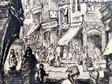 Load image into Gallery viewer, Etching London. Down Town London Street 31 x 22Published 1917, by W.R. Howell &amp; Co, The Gallery, Bedford Row Chambers, W.C. Copyright. Printed by Chas. Welch
