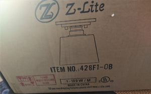 Z-Lite 428F1-OB 1 Light Flush Mount, Old Bronze farm style industrial