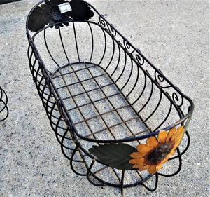 3 Handmade sunflower wire storage baskets